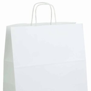 torba papierowa biala z nadrukiem 40cm x 14cm x 40cm