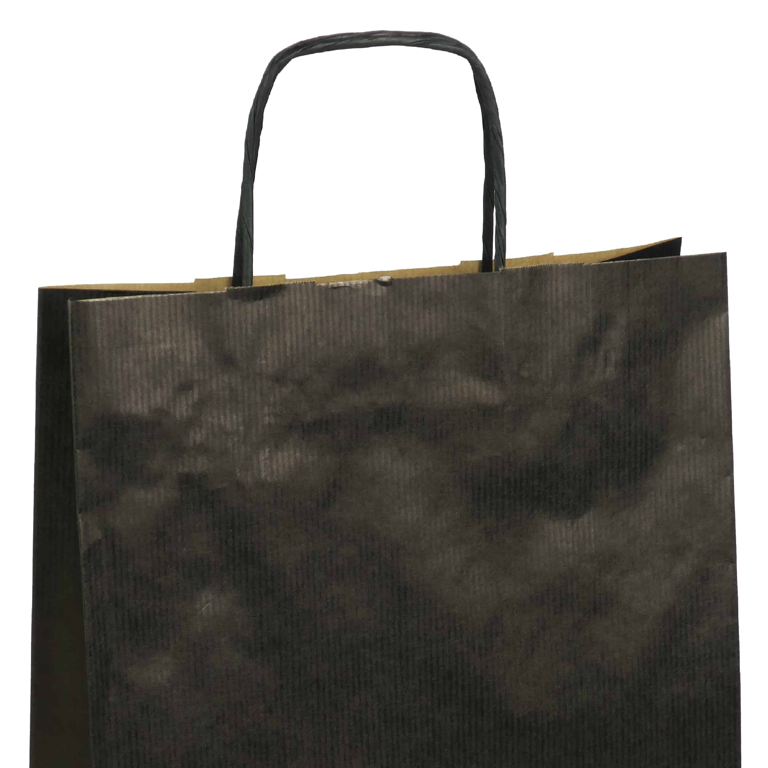 torba papierowa czarna z nadrukiem 31cm x 12cm x 41cm