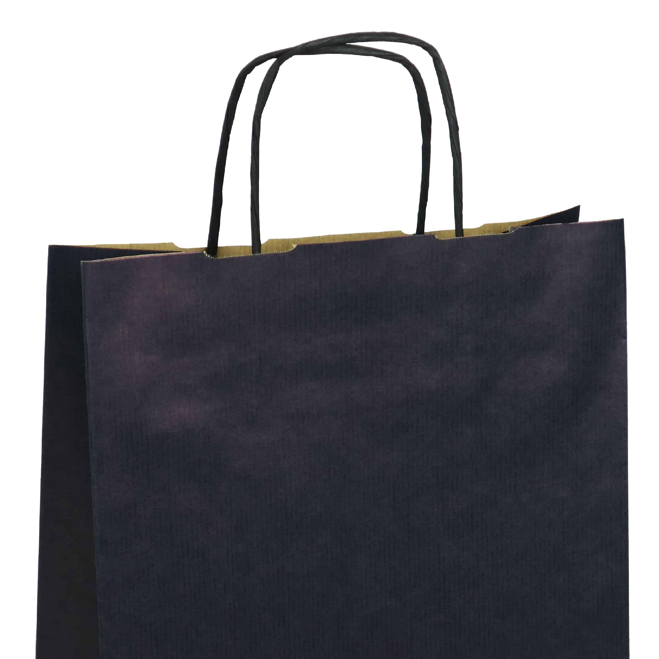 torba papierowa granatowa z nadrukiem 31cm x 12cm x 41cm
